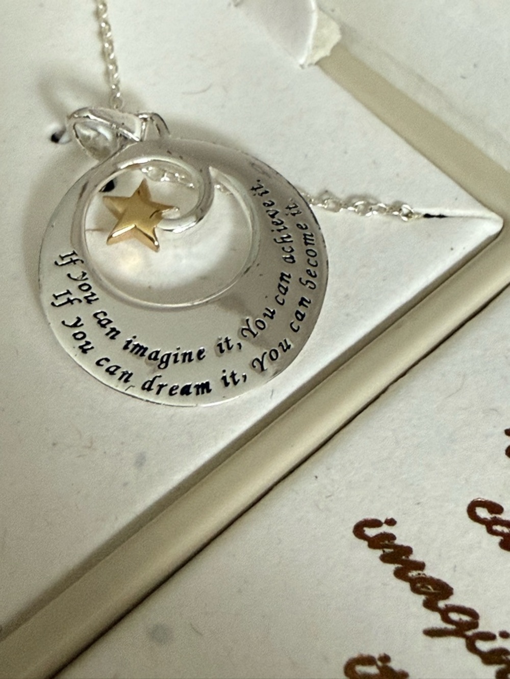 Sterling Silver Necklace with Gold Star Accent - Silver - Picture 2 of 5